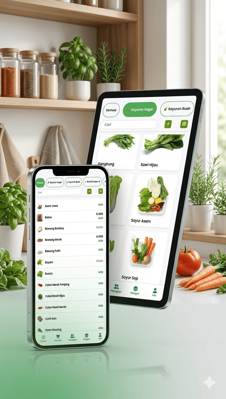 Pedagang umkm menggunakan aplikasi
